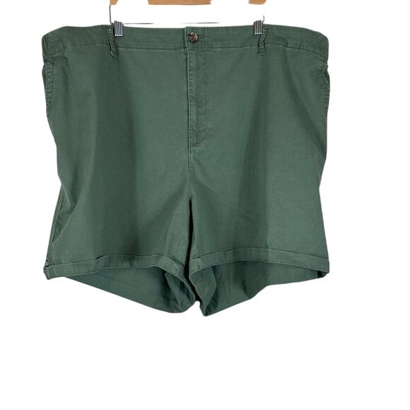 NWT Old Navy Shorts Plus Size 4X Green Cotton Twill Soft Vented Casual Summer - Picture 3 of 8